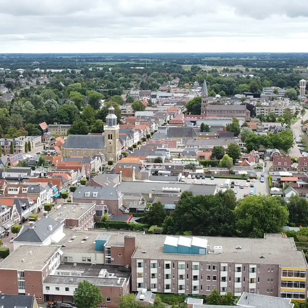 Joure van bovenaf: alle rijscholen in Joure op een rij