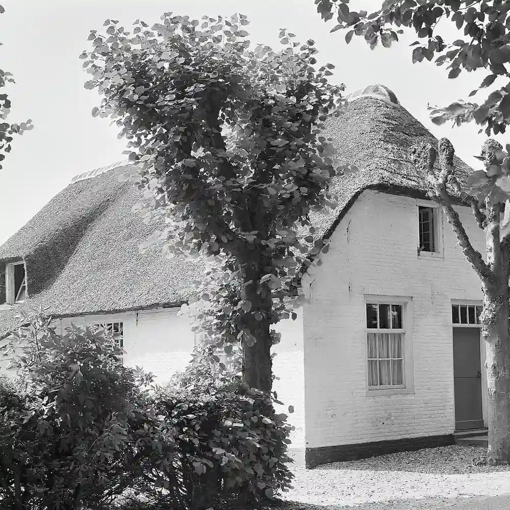 Een huis in Nederhemert op een oude foto, vlak bij Aalst: alle rijscholen in Aalst op een rij