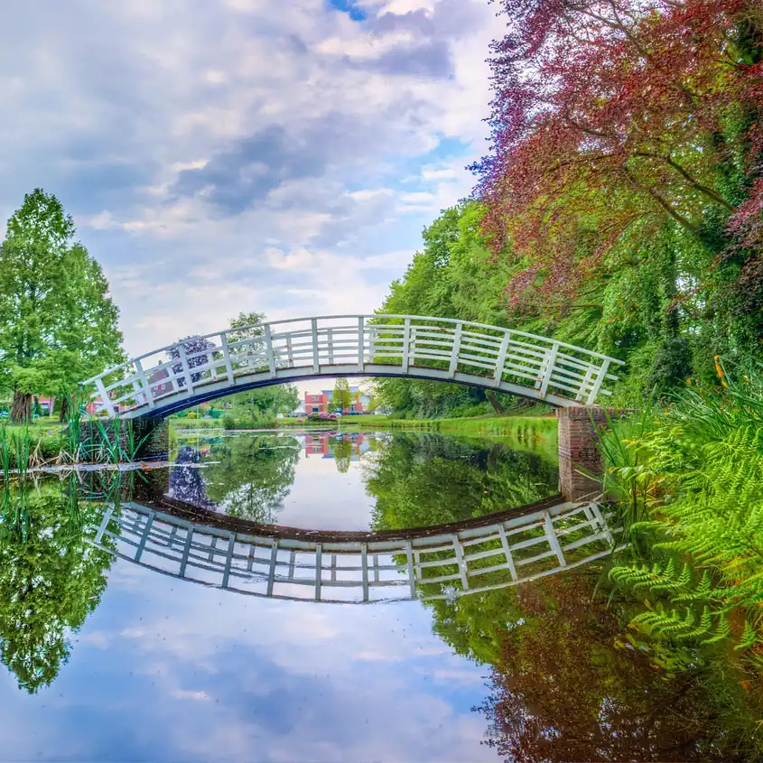 Een brug in een park in Wildervank: rijscholen in Wildervank vergelijken