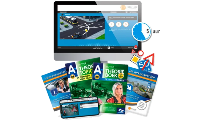Motor theorieboek en online motor theorie examens oefenen