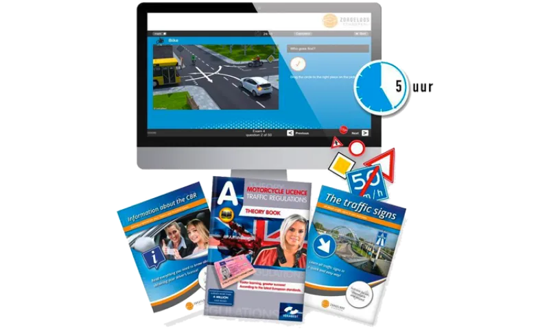 Motorcycle theory book in English with online practice exams